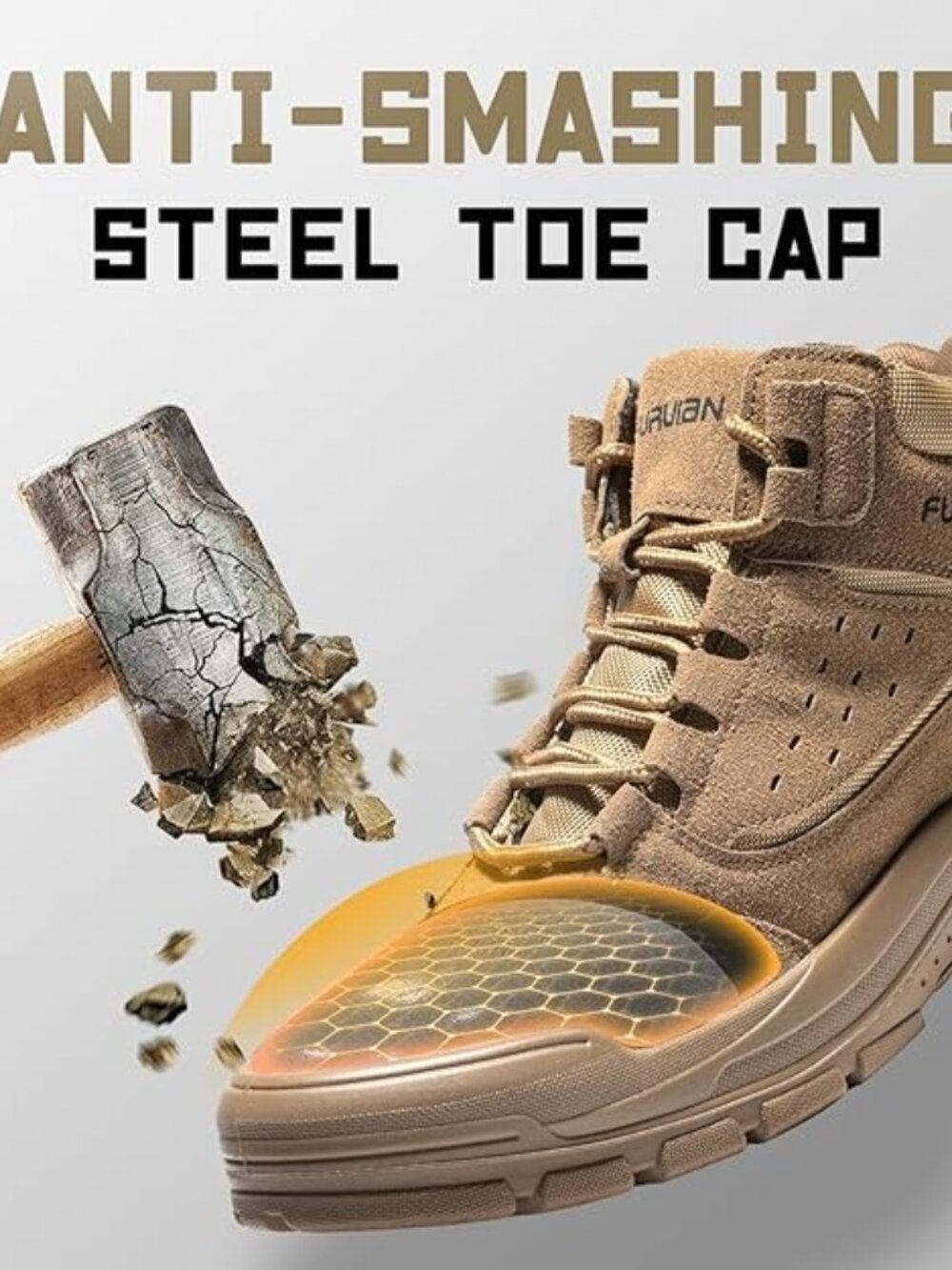 Comfortable Lightweight Steel Toe Work Boots - Picture 3 of 6
